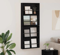 Tidningshylla 2 st Svart Ek 60 x 12 x 70 cm Konstruerat trä