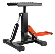 Motorcykellyft - Hydrauliskt Ställ - 400 kg Kapacitet - Justerbar Höjd - H-bas - Stål med Gummitopp - För Offroad/Motocross - Svart/Röd