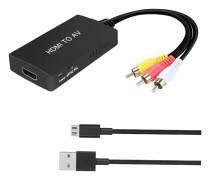 NÖRDIC HDMI till AV 3xRCA CVBS kompositvideo adapter med ljud, upplösning upp till 1080p 1m
