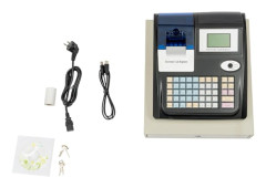 Elektroniskt kassaregister POS - System med kassalåda - Dubbel display - 36 avdelningar - 10000 PLU - EU-kontakt - Vit