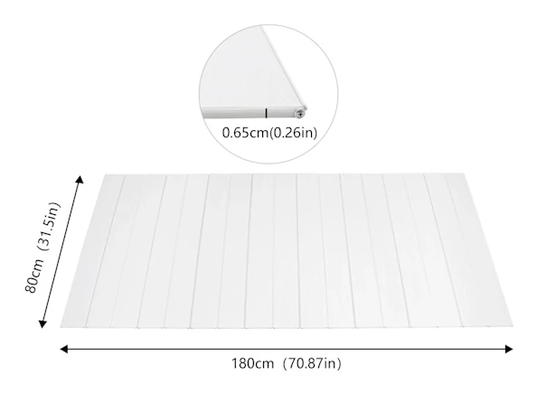 Badkarslock - Vikbart lock - 180×80 cm - Tjocklek 0,65 cm - Plast - Flerfärgad