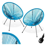 2 trädgårdsstolar Santana Retro i Acapulco-stil - blå