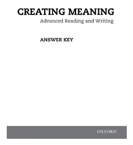 Creating Meaning: Facit