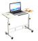 Ståskrivbord på hjul - Litet laptopbord - Höj- och sänkbart - 80×40 cm - Metallram - Vit