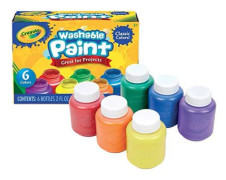 6 Pk Crayola Washable Paint Poster Project 6 Colours Kids Crafts 60ml Bottles Brand New