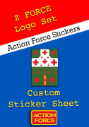 Action Force Z Force Large Small Logo Sticker Custom Decal Sheet Vintage Palitoy Brand New