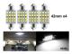 C5W 42mm 6000k vit 4-pack LED 2835SMD SV8.5 41mm