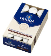 Gouda värmeljus, 8 timmars brinntid, 30-pack, vita