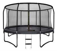 Trampolin - 305 cm - med nät och stege - upp till 150 kg - svart