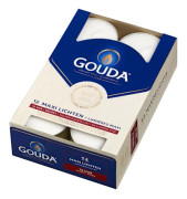Vita Gouda Maxi Värmeljus, 12-pack, 10 timmars brinntid