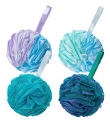 Helt nya, färgglada loofah-svampbadbollar, set om 4.