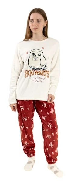 Harry Potter Dam/Dam Hedwig Långärmad Lång Pyjamas Set Off White M