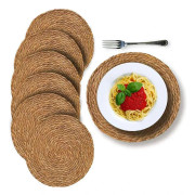 Kaveldunsbordsunderlägg - Värmebeständig matta, Dekorativ restaurangmatta, Västerländsk bordsmatta, Rund sittdyna