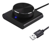 USB Dator PC Högtalare Extern Ljudvolymkontroll Justeringsratt Svart