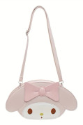 Sanrio My Melody Söt Kawaii Crossbody-väska för kvinnor med justerbar rem och accent - My Melody Ansiktsbudväska för shopping, resor, present (LGL) Pink