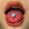 Regnbågsfärgad vibrerande skivstångsstuds tungpiercingar kroppssmycken piercingsmycken tungring