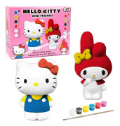 Hello Kitty Paint Your Own Figurines Set with 12 Colors Brushes Painting 33% Off Brand New