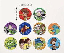 75 x Mixed Toy Story Themed Stickers Labels 25mm Brand New