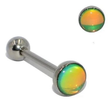 Regnbågsfärgad vibrerande skivstångsstuds tungpiercingar kroppssmycken piercingsmycken tungring