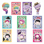 8 st Kpop-klistermärken, Gör ett ansikte DIY-pusseldekaler, Anime-klistermärken Graffiti-klistermärken för bärbara datorer Resväskor