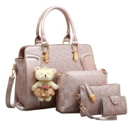 Kvinnor 4PCS Tote Satchel Axelväska PU Topphandtag Väska Clutch Korthållare | 4PCS PU Korthållare