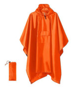 Regnrock 3 i 1 Regnponcho Multifunktionell Regnrock Poncho Regnponcho Vuxen Vattentät Återanvändbar Orange