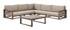 Loungegrupp Timor Mörkt trä/grått/beige, Ja, Vändbar - Mörkt trä/grått/beige, Ja, Vändbar