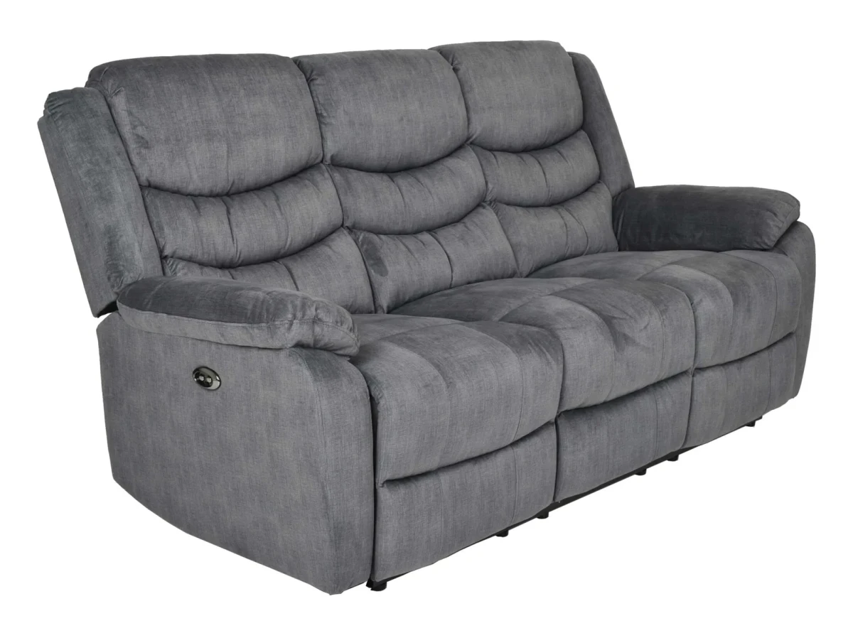 Olvani 3-sits Reclinersoffa i tyg elektrisk - Grå