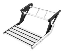 Fällbar husvagnstrappa, hållbar aluminiumlegering, halkfri pedal,Silver