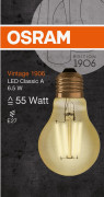 LED 1906, Vintage standard, 55W/825 fil, Guld, E27 31