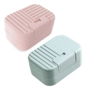 Soap Dish with Lid, Soap Dish, Travel Soap Box, Portable Shower Soap Box Perfect for Bathroom, Travel, Camping (D-4)