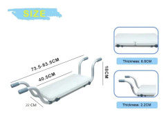 Badkarsbänk - Badkarssits - Hängande modell - Justerbar - Passar 73–83 cm - Sitsbredd 22 cm - Höjd 18 cm - Aluminium - Vit