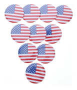 Independence Day Flag Lapel Pin Set 10pcs Tin USA Flag Brooch Pin Metal Badge