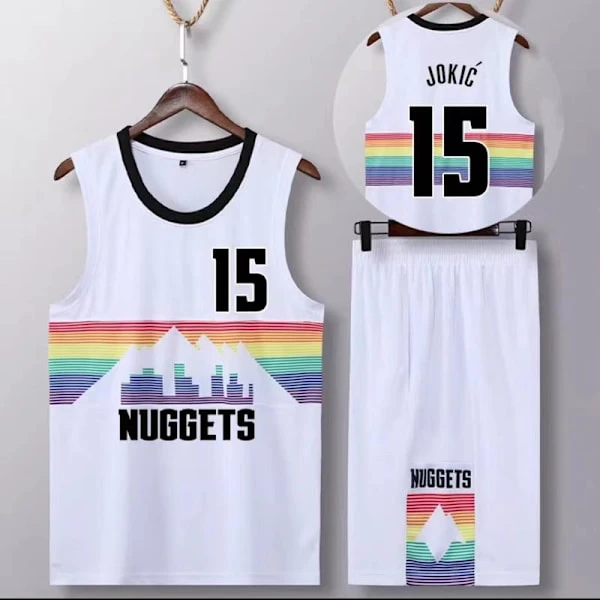 Sportswear Nikola Jokic Denver Nuggets Basketball Jersey 15 Adult Basketball Jersey Football Jerseys City White City White- Perfet City White City White City White 2XS（136-144cm）