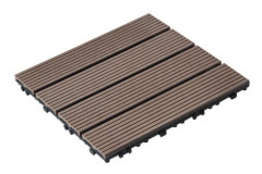 Trallplattor, 27-pack, 30x30x2 cm, mörkbrun, plastträ, utomhusgolv