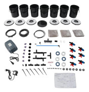 Hydroponiskt växtsystem, 7-bucket setup, jordfri odling,svart