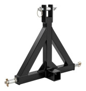 Traktor 3-punktsfäste - Snabbkopplingsadapter - Triangelkoppling - Standard 5,08 cm släpvagnsmottagare - Järn - Kraftig - Svart