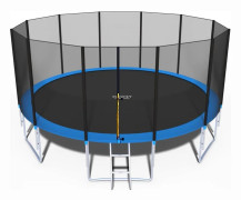 Trampolin 490 cm - med nät och stege - blå - 16 fot