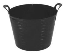 Flexi Bucket Tub Trug Storage Builders Garden Horse Feed Toys ( Black 42L ) Brand New