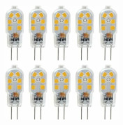G4 LED-lampa 12V, 1W motsvarande 10W halogenlampa, flimmerfri 200LM, varmvit 3000K, 360° strålvinkel, ej dimbar, 10-pack