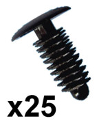 25x Plastic Car Trim Clips- Fits 6-7mm hole- 14mm Head