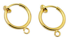 2-pack Guld Clip-on Örhänge Fake Piercing för Valfritt Hänge