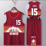 Sportswear Nikola Jokic Denver Nuggets Basketball Jersey 15 Adult Basketball Jersey Football Jerseys City Red City Red- Perfet City Red City Red City Red 4XL（180-185cm）