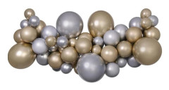 Girlanda balonowa DIY Srebrno-złota SHINE, 65 szt. 31386