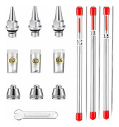 Nozzle, Needle and Nozzle for AB130 Airbrush, 0.2mm, 0.3mm, 0.5mm. Airbrush Spare Parts.