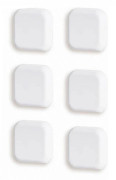Door protection set of 6 - White silicone - 42x42x12 mm - Self-adhesive door damper - Protects walls & door handles