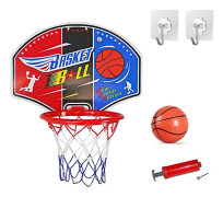 Kids Playset Basketball Hoop Net Portable Toy Ball Pump Sports Activity Game Brand New