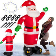 Uppblåsbar jultomte med lysdioder, självuppblåsande, 250 cm