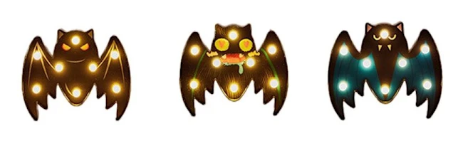 Dekorationer för skräcknattljusprydnadspartyer Barbord Lampdekorationer Bat Modeling Lights