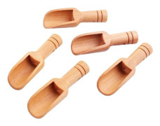 Mini Wooden Spoons Set of 10 - 7.6x2.3 cm - Measuring Spoons for Herbs, Tea, Coffee, Sugar, Salt - Durable Kitchen Accessories